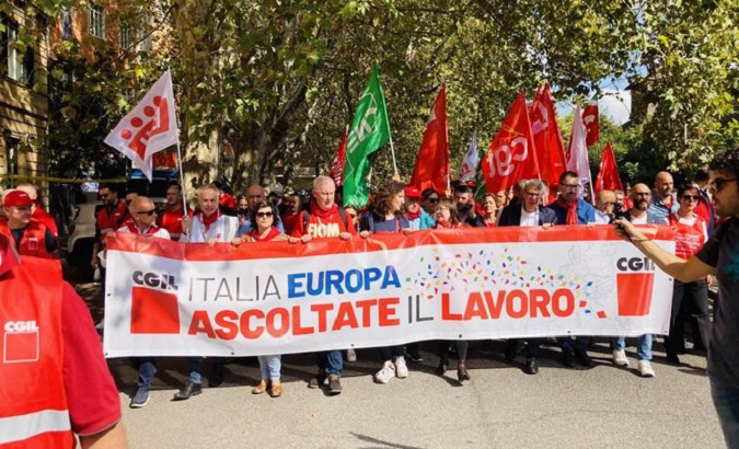 Italians protest against economic crisis and inflation, Oct. 2022.