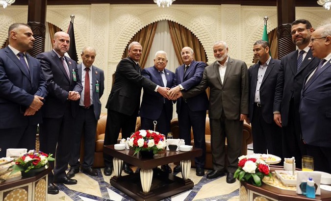 Leaders of Palestinian factions in Algiers, Algeria, Oct. 13, 2022.