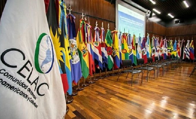 Flags of CELAC and its member countries.