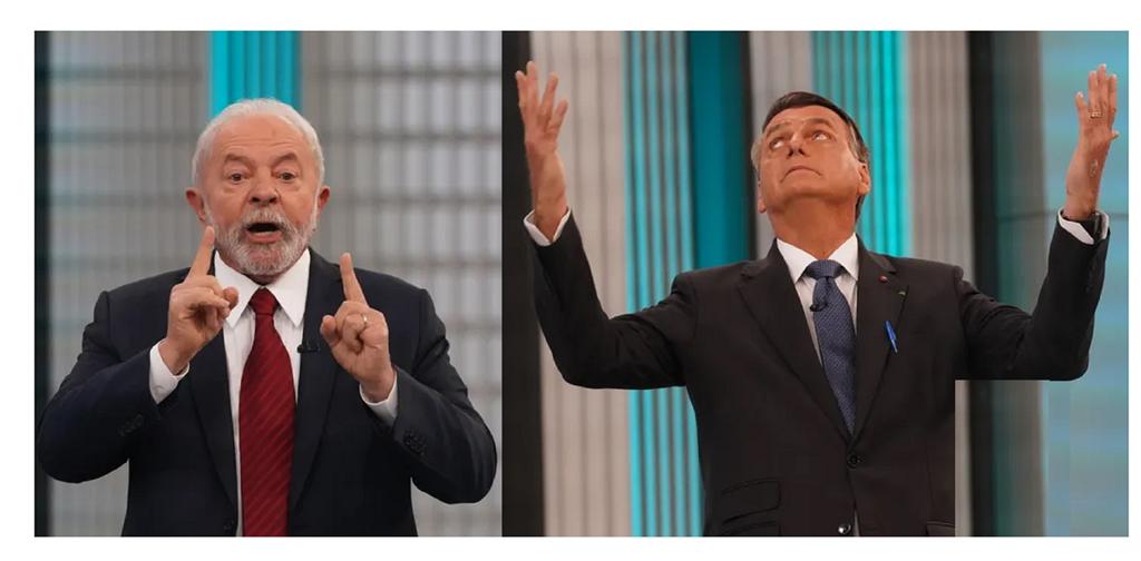 Lula (l) and Bolsonaro (r) during their latest debate