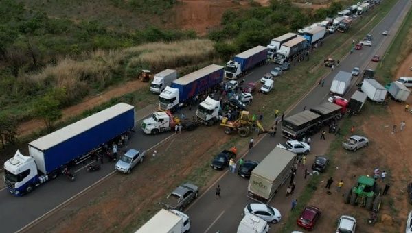Truckers supporting Jair Bolsonaro block roads, Brazil, Nov. 1, 2022.