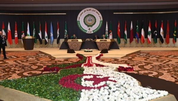 Photo taken on Nov. 2, 2022 shows the scene of the 31st Arab League (AL) Summit in Algiers, Algeria.