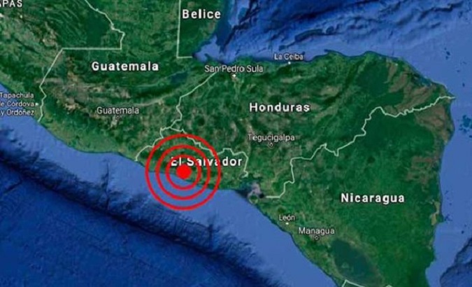Representation of the epicenter of the earthquake.