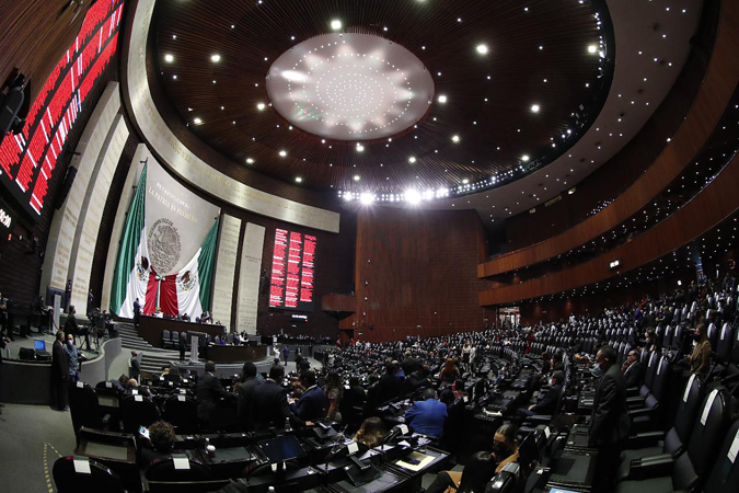 Photograph provided today by the Chamber of Deputies during a working session in Mexico City