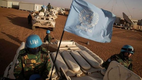 Soldiers of the UN Multidimensional Integrated Stabilization Mission in Mali.