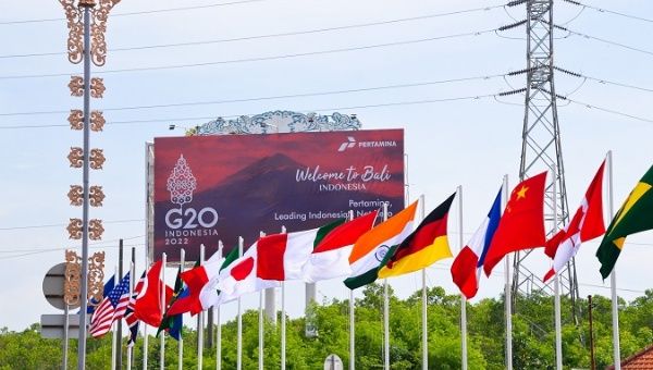 G20 billboard in Bali, Indonesia, Nov. 14, 2022.
