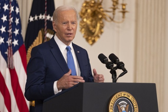 U.S. President Joe Biden gives remarks following the 2022 midterm elections in the White House, in Washington, D.C., the United States, Nov. 9, 2022.