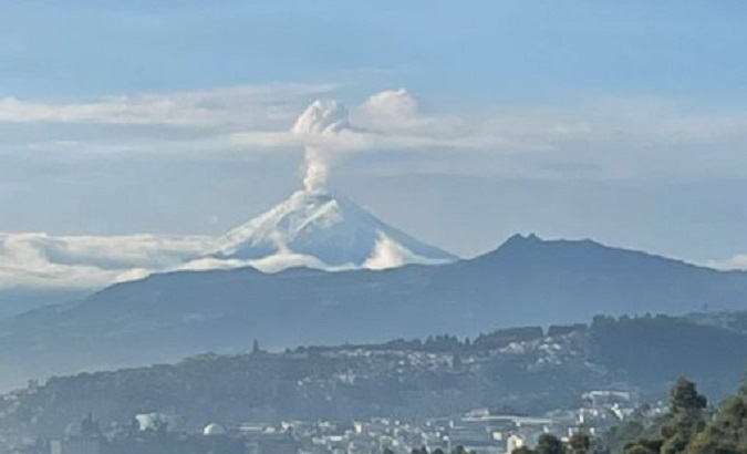 Cotopaxi volcano seen from Quito, Ecuador, Nov. 18, 2022.