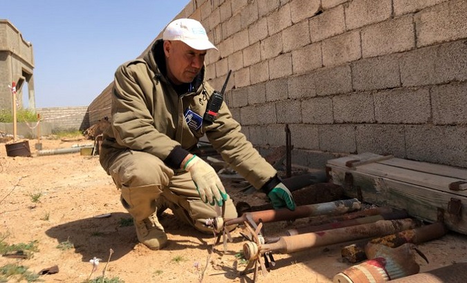 File photo of explosive remnants in Libya, 2021.