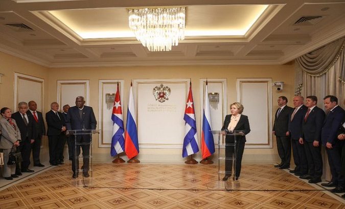 President of the National Assembly of Cuba Esteban Lazo Hernández met on Wednesday with the President of the Russian Federation Council Valentina Matvienko. Nov. 30, 2022.