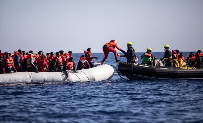 Migrants rescued in the Mediterranean Sea, Dec. 4, 2022.