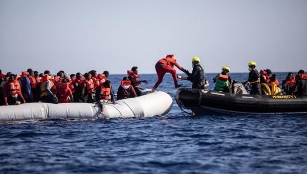 Migrants rescued in the Mediterranean Sea, Dec. 4, 2022.