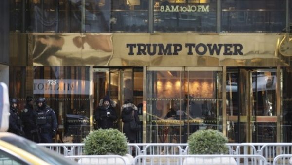 Photo taken on Jan. 8, 2018 shows the Trump Tower in New York, the United States.