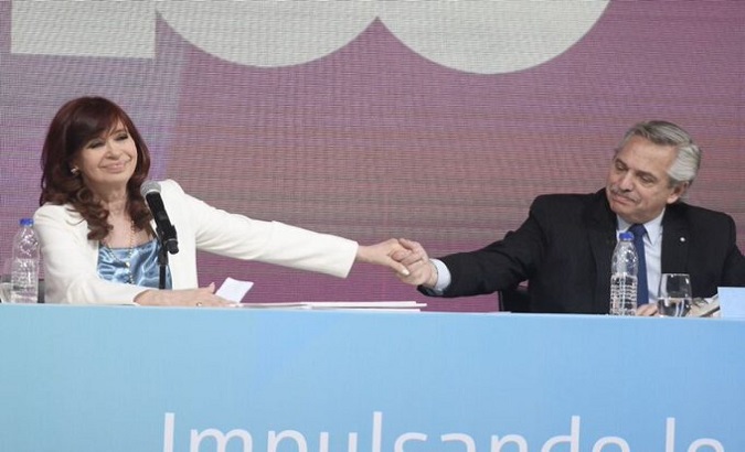 The President of Argentina, Alberto Fernández, expressed his solidarity with Vice President Cristina Fernández de Kirchner. Dec. 6, 2022.