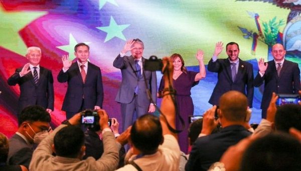 Ecuadorian President Guillermo Lasso inaugurated the XV China-Latin America and the Caribbean Business Summit in Guayaquil on Wednesday. Dec. 14, 2022. 