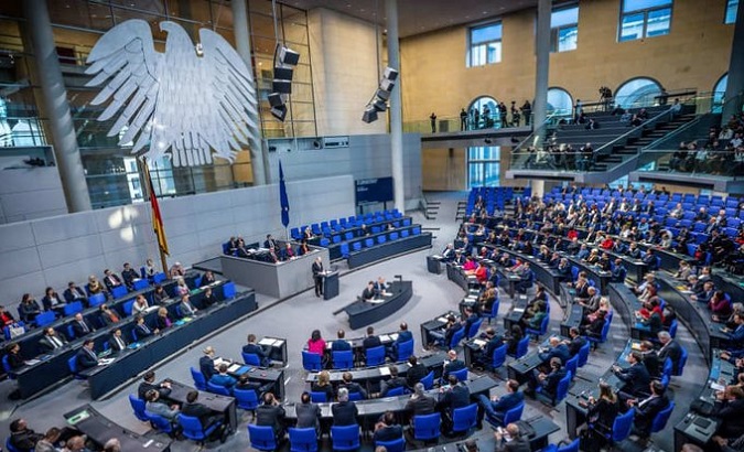 Bundestag session room, Berlin, Germany, 2022.