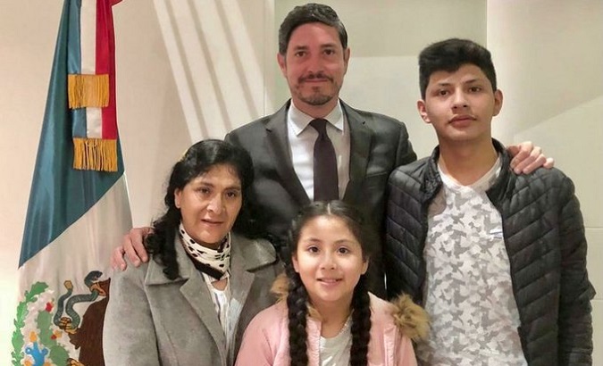 Lilia Paredes (L), Pablo Monroy (C), and Pedro Castillo's children (R), Dec. 20, 2022.