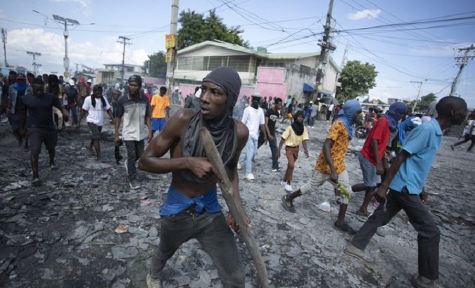 Riots in the Haitian streets, 2022.