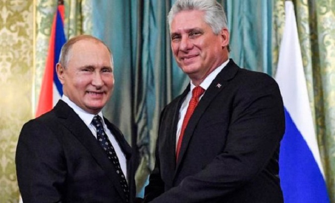Russian President Vladimir Putin (L) & Cuban President Miguel Diaz-Canel (R), Nov, 2022.
