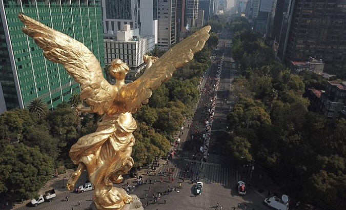 Angel statue on Reforma Avenue, Mexico City, Mexico, 2022.