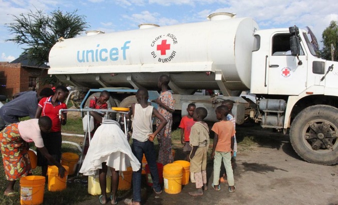 People get clean water in Burundi, Jan. 2, 2023.