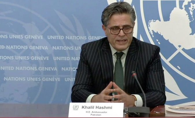 Permanent Representative of Pakistan to the UN in GenevaKhalil Hashmi. Jan. 5, 2023.