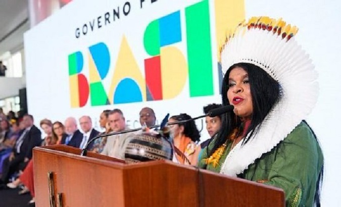 Brazil's Indigenous Peoples Minister Sonia Guajajara, Jan. 16, 2023.