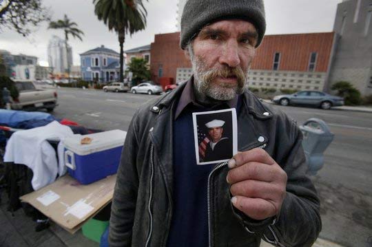 US homeless veteran