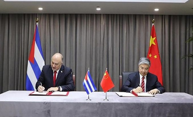 Cuba and China signed a cooperation agreement formalizing the donation of 700 million yuan, equivalent to 100 million dollars. Jan. 18, 2023.