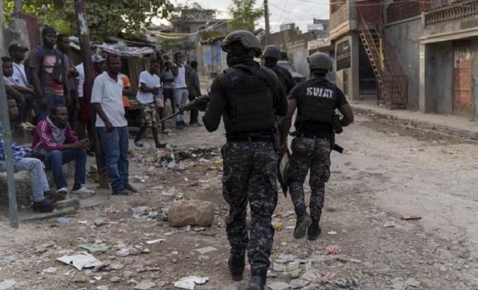 Security forces walk the streets of Haiti, Dec. 2022.