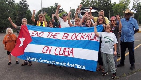 Citizens demanding the end of the blockade against Cuba, United States, January 2023. 
