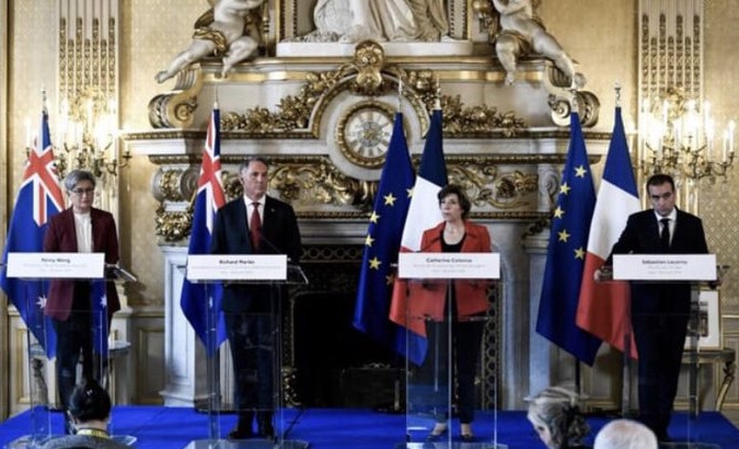 Joint press conference of French and Australian ministers, Paris, Jan. 31, 2023.
