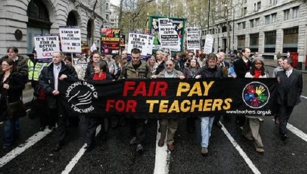 Teachers on strike, UK, Jan. 31, 2023.