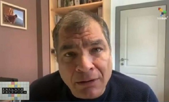 Ecuador's Former President Rafael Correa, Feb. 9, 2023.