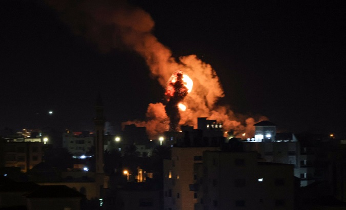 Image of the Israeli bombardment of Gaza, Feb. 13, 2023.