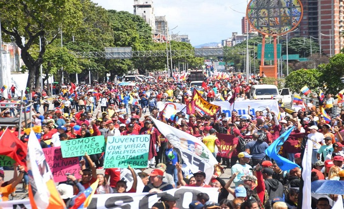 Rally to remember the anniversary of La Victoria battle, Caracas, Venezuela,  Feb. 12, 2023.