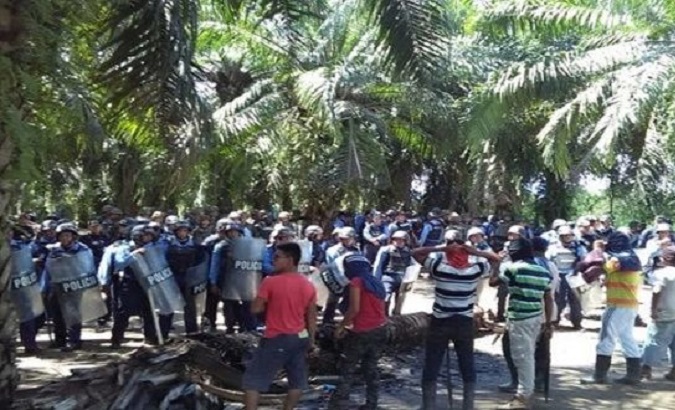 Protest in the Bajo Aguan area, Honduras, 2022.