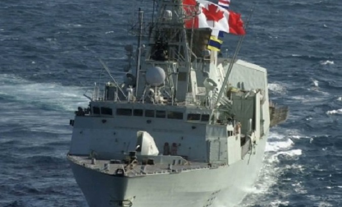 A Canadian warship.