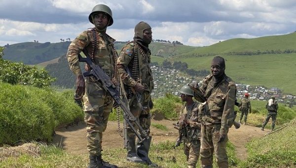 Soldiers are seen in the territory of Masisi, Jan. 8, 2023.