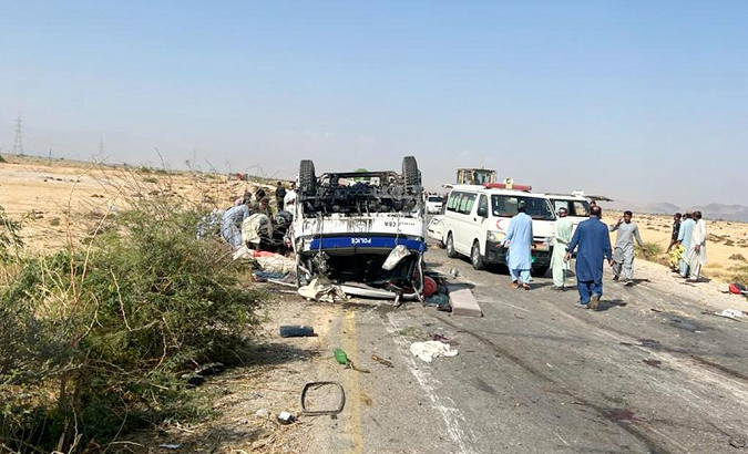 Blast site in Balochistan, Pakistan, March 6, 2023.