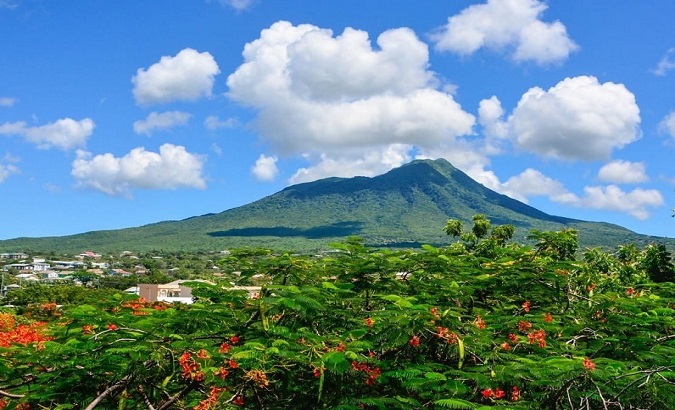 A view of a mountain at Saint Kitts and Nevis.