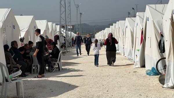 Camp for earthquake victims, Türkiye, March 2023.