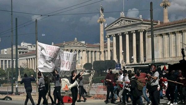 According to media reports, up to 60 000 people demonstrated in central Athens yesterday. Mar. 9, 2023. 