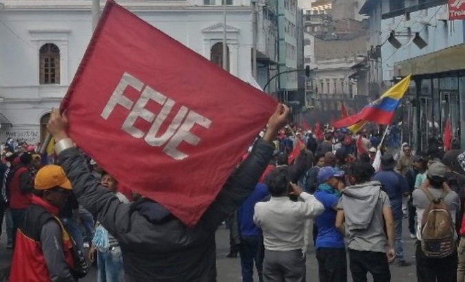 Citizens protesting in Quito, Ecuador, Sep. 10, 2021.