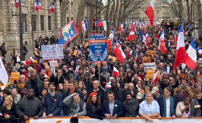 Anti-NATO rally in Paris, France, March, 18, 2023.