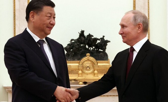 Chinese President Xi Jinping (L) and Russian President Vladimir Putin (R), March, 2023.