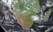 Satellite view of Cyclone Freddy approaching Africa.