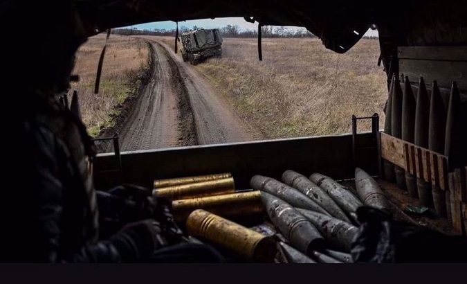 A Ukrainian truck near the Zaporizhzhia region, January 5, 2023.