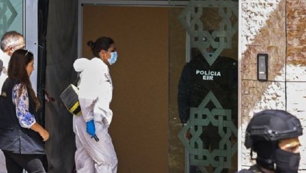 Forensics police enter the Ismaili Center in Lisbon, Portugal, March 28, 2023. ​​​​​​​