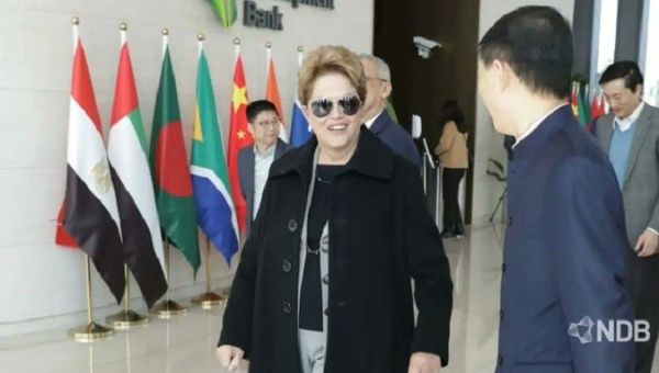 Dilma Rousseff (L) in Shanghai, China, March 27, 2023.